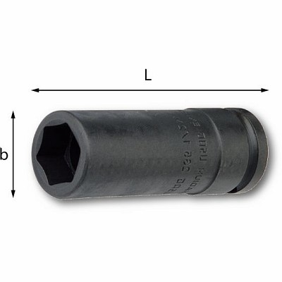 235 1 ML  Головка удлиненная ударная, 6-ти гранная 1" на 55 мм., USAG (Италия) U02350909